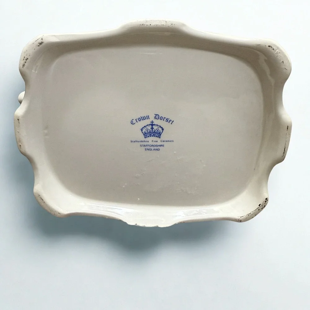 Rare Vtg Crown Dorset English Carriage‎ Style Magnolia Floral Teapot